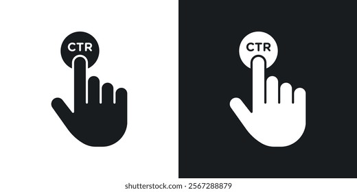 CTR icons in solid black and white colors