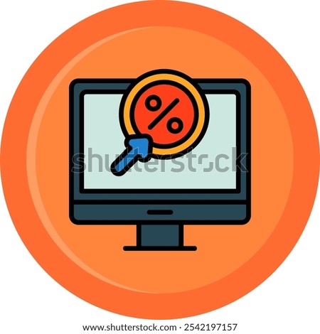 Ctr Line Filled Circle Vector Icon Design