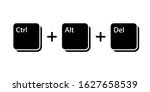 Ctrl Alt Del key icon. Clipart image isolated on white background