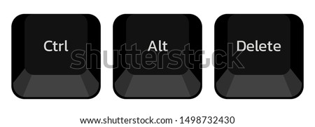Ctrl , Alt and delete buttons to fix computer's hanging problem , vector