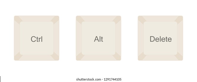 ctrl alt delete  Three buttons for fix computer hanging problem,vector illustration  vintage style