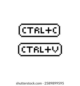 ctrl C, ctrl V  8 bit button  Pixel art 8-bit for game