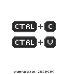 ctrl C, ctrl V  8 bit button  Pixel art 8-bit for game