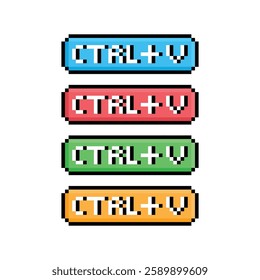 ctrl C, ctrl V  8 bit button  Pixel art 8-bit for game