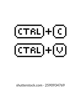 ctrl C, ctrl V  8 bit button  Pixel art 8-bit for game