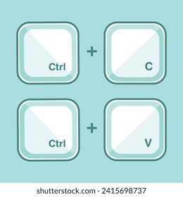 Ctrl + C and Ctrl + V Copy Paste Character wihite Ice Outline suitable for tshirt and drink ice