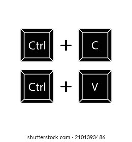 ctrl C, ctrl V icon vector