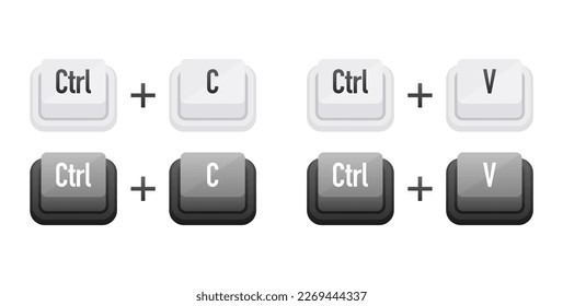 Ctrl C and Ctrl V Keyboard keys. Shortcut keys