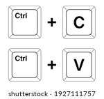 Ctrl C, Ctrl V keys on the keyboard, copy and paste the key combination. Insert a keyboard shortcut for Windows devices. Computer keyboard icons. Vector illustration