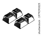 Ctrl C, Ctrl V keys on the keyboard, copy and paste the key combination. Insert a keyboard shortcut for Windows devices. Computer keyboard icons. Vector illustration