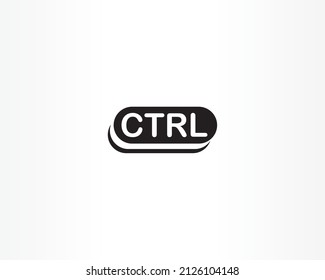 plantilla de icono de diseño de letras de texto ctrl