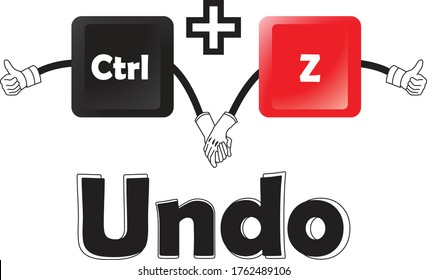  ctrl + z key combination for undo  vector illustration