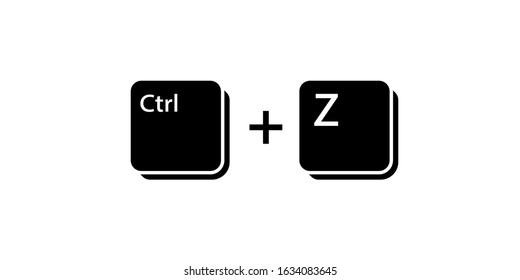 Ctrl Z key icon. Clipart image isolated on white background