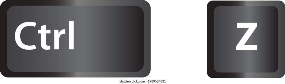 Ctrl Z key icon on white background. keyboard shortcut icon for your web site design, logo, app, UI. flat style.  Ctrl and Z Keyboard button concept. 