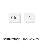 Ctrl z keyboard keys. Button on flat style. Isolated vector sign