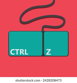 Ctrl z keyboard keys. Button on flat style. Isolated vector sign