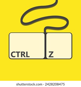 Ctrl z keyboard keys. Button on flat style. Isolated vector sign