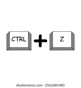 Ctrl and Z keyboard shortcut vector illustration. Combination of keyboard buttons. Keyboard Button, Vector illustration 