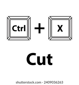 Ctrl+C keyboard shortcut vector illustration. Hotkeys vector