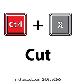 Ctrl+C keyboard shortcut vector illustration. Hotkeys vector