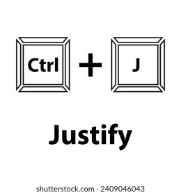 Ctrl+Jkeyboard shortcut vector illustration. Hotkeys vector