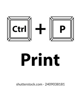 Illustration vectorielle du raccourci clavier Ctrl+S. Touches à chaud image vectorielle