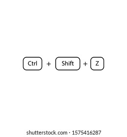 Ctrl+shift+Z . Repeat Shortcuts sign