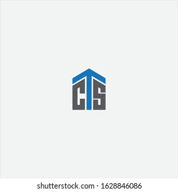 CTS initial letter real estate property roof T letter business corporate minimalist logo 