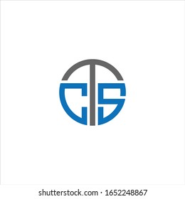 CTS or TCS circle letter logo design with blue and grey.