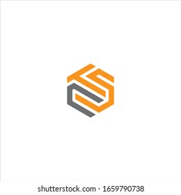 CTS or TCS unique monogram style vector logo design with orange and grey.