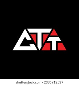 CTT triangle letter logo design with triangle shape. CTT triangle logo design monogram. CTT triangle vector logo template with red color. CTT triangular logo Simple, Elegant, and Luxurious design.