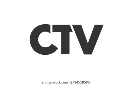 Modelo de design de logotipo CTV com texto forte e moderno. Logotipo vetorial baseado inicial com tipografia simples e mínima. Identidade da empresa na moda ideal para presença de marca de negócios.