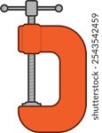 C-type clamp isolated vector illustration