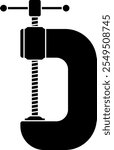 C-type clamp isolated vector silhouette