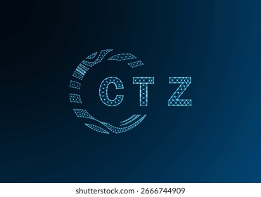 CTZ low poly letter logo vector design. CTZ lower poly logo design. CTZ unique low poly logo design.