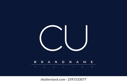 CU Abstract letter logo. This logo icon incorporate with abstract shape in the creative way