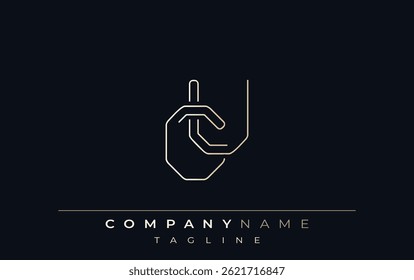 CU Abstract Line Style Logo. Minimalist Design Featuring the Letters C and U Abstract Line Style