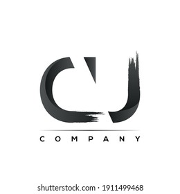 CU Brush letter logo design vector