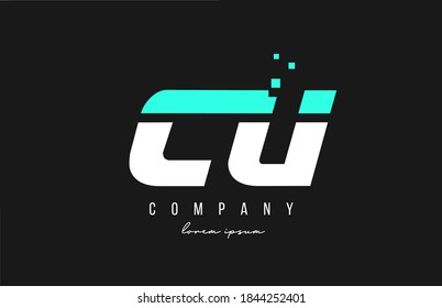 cu c u alphabet letter logo combination in blue and white color. Creative icon design for business