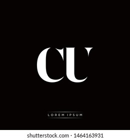 CU C U Logo Monogram with Black and White Colors