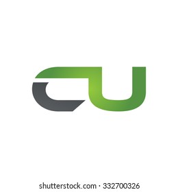 CU company linked letter logo green