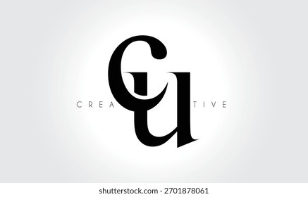 CU  Elegant Serif Monogram Logo – Luxury Lowercase Typographic Lettermark for Modern Branding