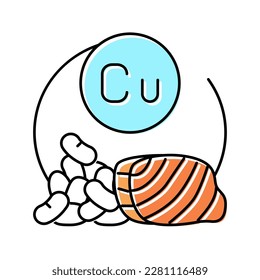 cu healthy vitamin color icon vector. cu healthy vitamin sign. isolated symbol illustration