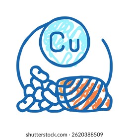 cu healthy vitamin doodle icon sketch vector. cu healthy vitamin sign. isolated symbol illustration