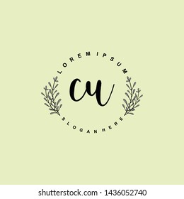 CU Initial beauty floral logo template