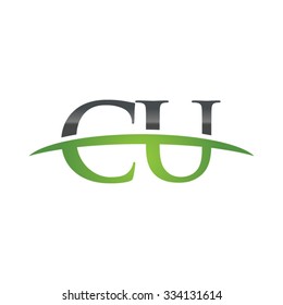 CU initial company green swoosh logo