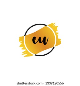 CU  Initial Handwriting logo template vector