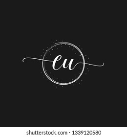 CU  Initial Handwriting logo template vector