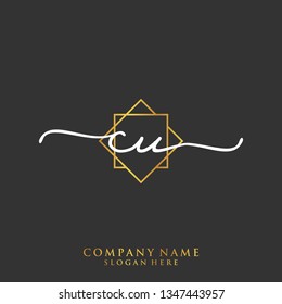 CU Initial handwriting logo template