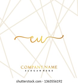 CU Initial Handwriting logo template vector